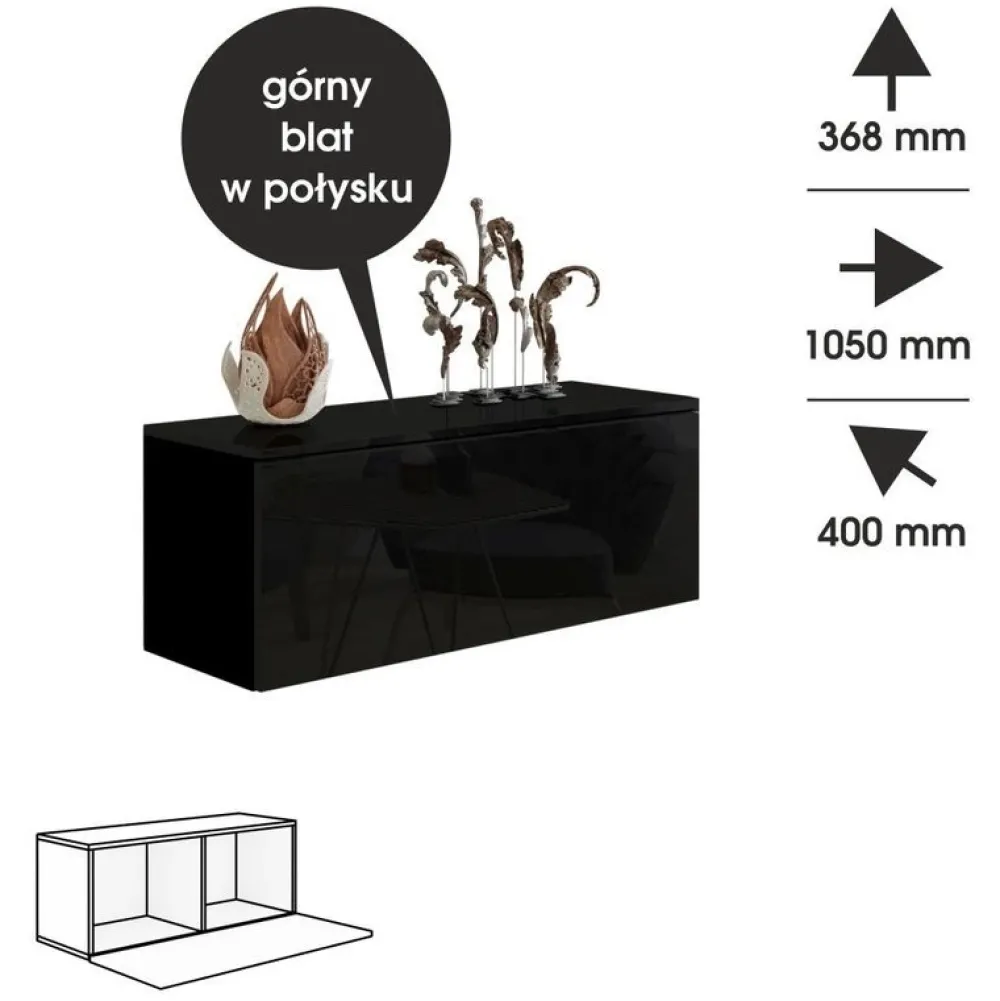 Zestawy Mebli Do Salonu|Szafki Rtv>BROMARKT Czarna szafka pod telewizor 105 cm PREMIUM czarny