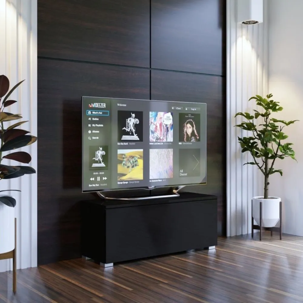 Zestawy Mebli Do Salonu|Szafki Rtv>BROMARKT Czarna szafka pod telewizor 105 cm PREMIUM czarny