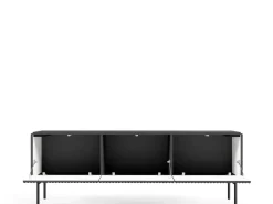 Szafki Rtv>LASKI Czarna szafka RTV 150 cm do salonu MEZZO czarny