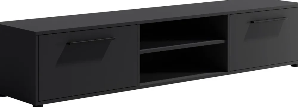 Zestawy Mebli Do Sypialni|Szafki Rtv>GiB Meble Czarna szafka RTV 190 cm do salonu MAXIDO czarny