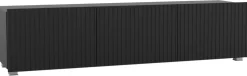 Szafki Rtv>GiB Meble Czarna szafka RTV 150 cm z ryflowanymi frontami KORDIS czarny
