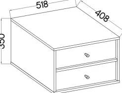 Szafki Nocne></noscript>Lempert Czarna wisząca szafka nocna do sypialni z szufladami 52 cm TOKEN czarny grafit