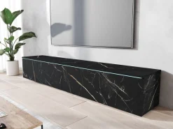 Szafki Rtv></noscript>BRATEX Czarna wisząca szafka RTV 180 cm podwieszana BROMI