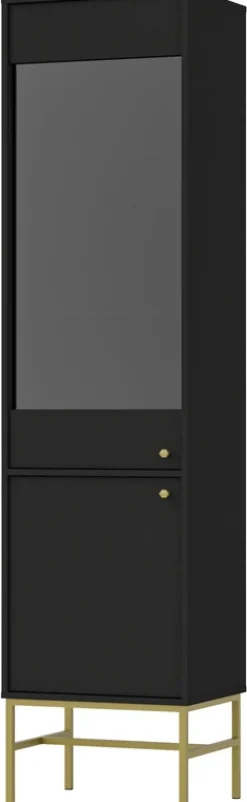 Witryny>Lempert Czarna witryna do salonu 52 cm TOKEN czarny grafit