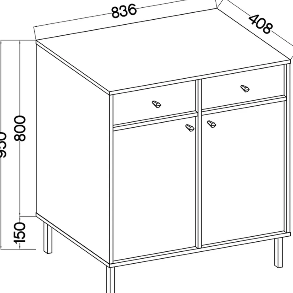 Zestawy Mebli Do Salonu|Komody>Lempert Czarna wysoka komoda do salonu 84 cm z szufladami TOKEN czarny grafit