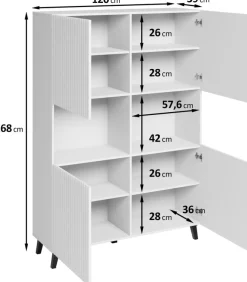 Komody></noscript>BRATEX Czarna wysoka komoda nowoczesna do salonu 120 cm PUNES czarny