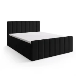 Łóżka Małżeńskie|Łóżka Ze Stelażem></noscript>BROMARKT Czarne łóżko do sypialni kontynentalne 160x200 cm z pojemnikiem DENVER DUO