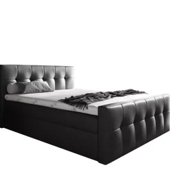 Łóżka Z Zagłówkiem|Łóżka Z Pojemnikiem>Gruszka Czarne Łóżko Kontynentalne 180x200 MAX