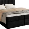 Łóżka Małżeńskie|Łóżka Ze Stelażem>BROMARKT Czarne łóżko kontynentalne 180x200 cm z pojemnikiem na pościel DREAM