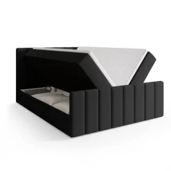 Łóżka Małżeńskie|Łóżka Ze Stelażem>BROMARKT Czarne łóżko kontynentalne 160x200 cm z pojemnikiem DENVER DUO