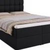 Meble Młodzieżowe|Łóżka Młodzieżowe>BROMARKT Czarne łóżko kontynentalne 140x200 cm z pojemnikiem DAKOTA