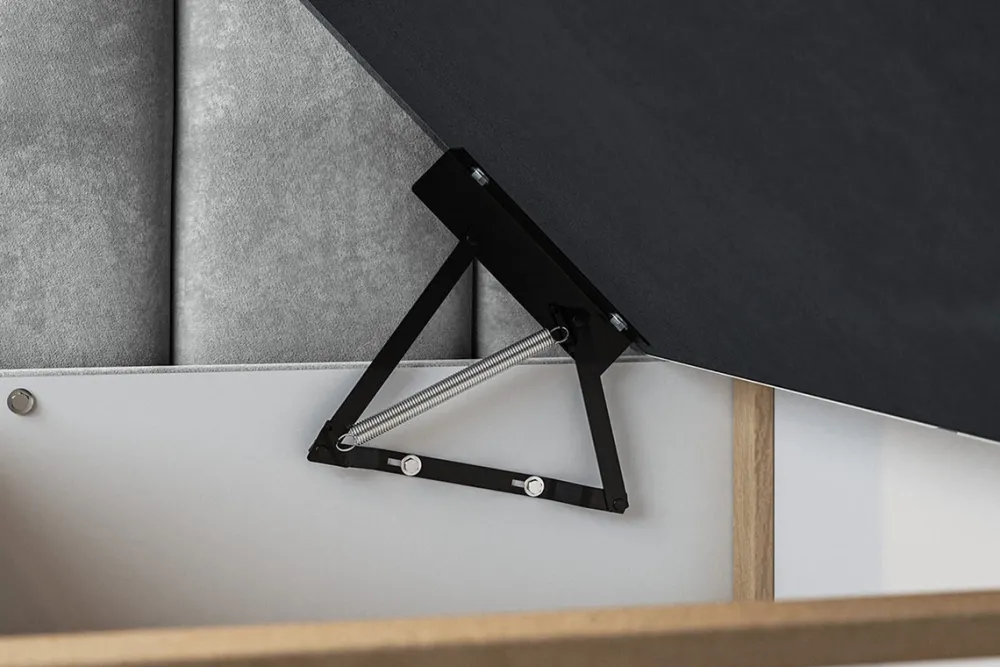 Łóżka Ze Stelażem|Łóżka Z Zagłówkiem>Riban Czarne łóżko kontynentalne 160x200 cm dwuosobowe z pojemnikiem BALENO