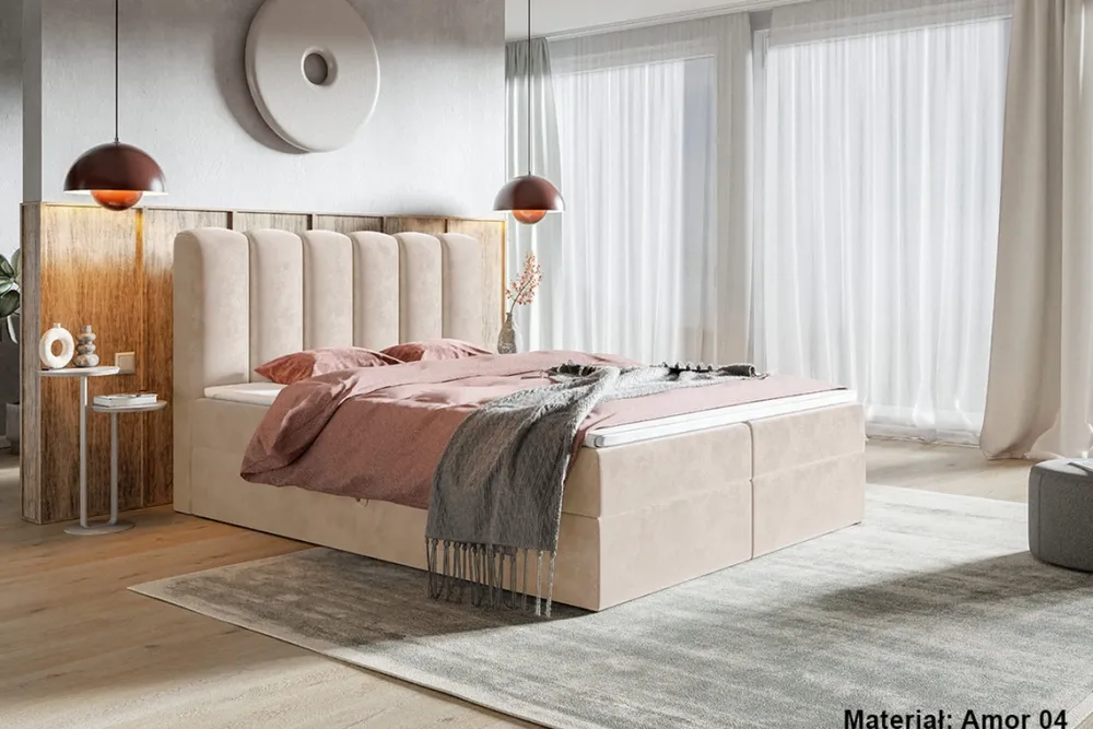 Łóżka Ze Stelażem|Łóżka Z Zagłówkiem>Riban Czarne łóżko kontynentalne 160x200 cm dwuosobowe z pojemnikiem BALENO