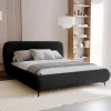 Łóżka Ze Stelażem|Łóżka Na Nóżkach>UNISTYL MEBLE Czarne łóżko tapicerowane do sypialni 140x200 MALI nowoczesne