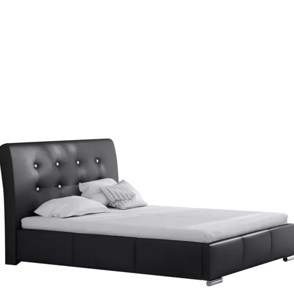 Łóżka Młodzieżowe|Łóżka Dziecięce>Gruszka Czarne łóżko tapicerowane 120x200 WILNO