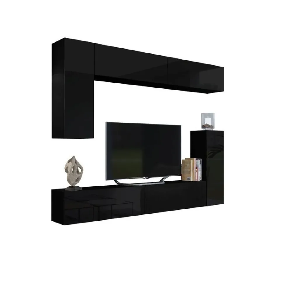 Meblościanki>BROMARKT Czarne meble do salonu PREMIUM czarny