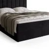 Łóżka Małżeńskie|Łóżka Ze Stelażem>BROMARKT Czarne sztruksowe łóżko kontynentalne 180x200 cm DENVER