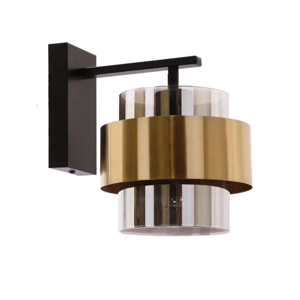 Oświetlenie Jadalni|Oświetlenie Sypialni>Candellux Lighting Czarny kinkiet Spiega E27 mosiądz