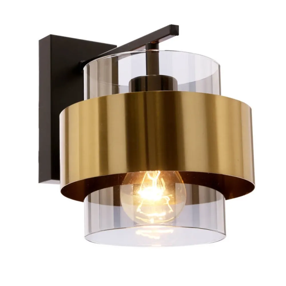 Oświetlenie Jadalni|Oświetlenie Sypialni>Candellux Lighting Czarny kinkiet Spiega E27 mosiądz