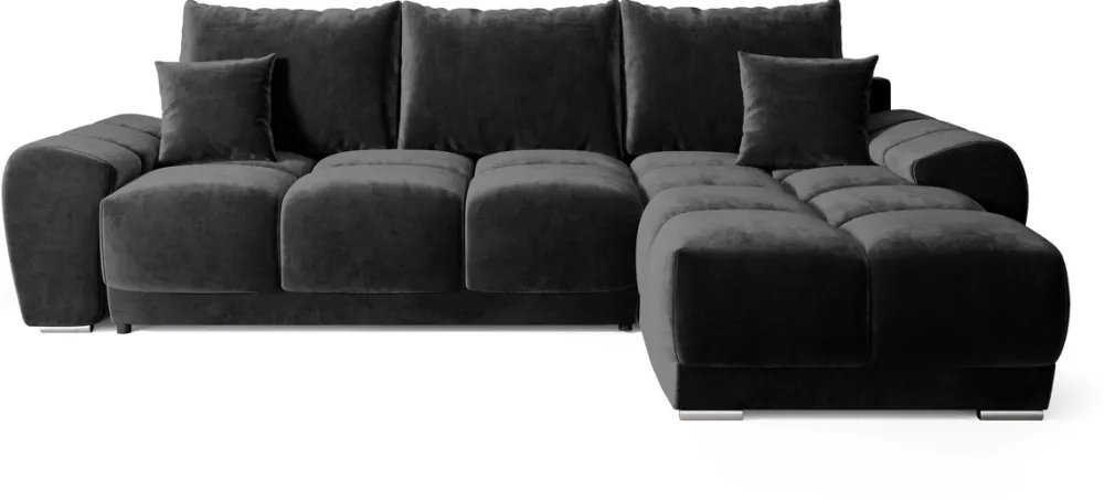 Narożniki>BROMARKT Czarny narożnik do salonu rozkładany z funkcją spania NUBES