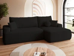 Meble Dla Dzieci|Narożniki>BROMARKT Czarny narożnik do salonu z funkcją spania CARMELLO