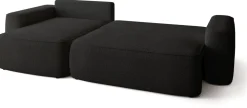 Meble Dla Dzieci|Meble Młodzieżowe>BROMARKT Czarny nowoczesny narożnik z funkcją spania CARMELLO DUO boucle