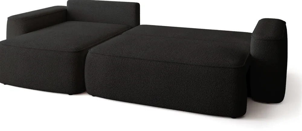 Meble Dla Dzieci|Meble Młodzieżowe>BROMARKT Czarny nowoczesny narożnik z funkcją spania CARMELLO DUO boucle