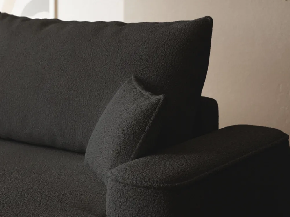 Meble Dla Dzieci|Meble Młodzieżowe>BROMARKT Czarny nowoczesny narożnik z funkcją spania CARMELLO DUO boucle