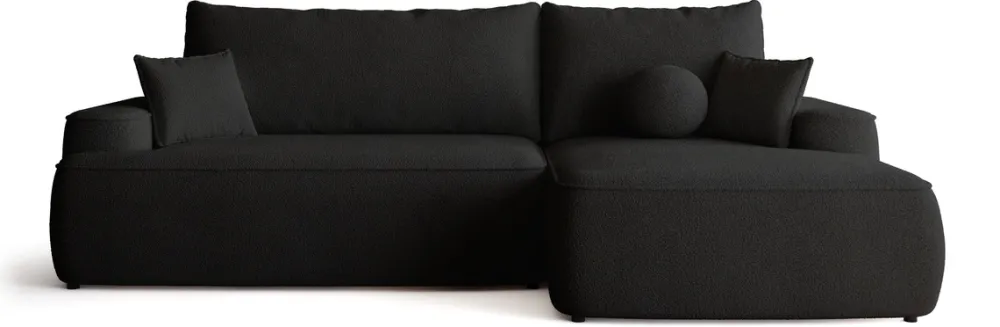 Meble Dla Dzieci|Narożniki>BROMARKT Czarny nowoczesny narożnik do salonu CARMELLO boucle