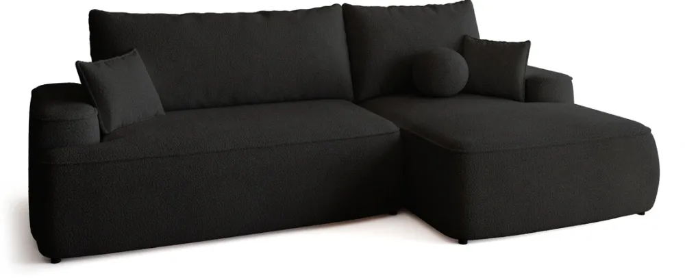 Meble Dla Dzieci|Narożniki>BROMARKT Czarny nowoczesny narożnik do salonu CARMELLO boucle