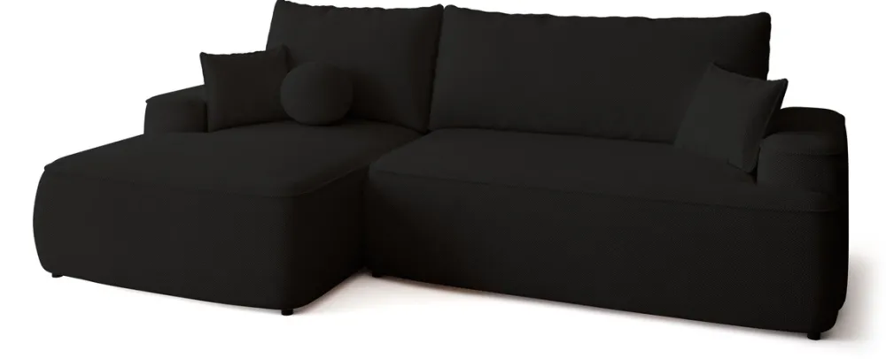 Meble Dla Dzieci|Meble Młodzieżowe>BROMARKT Czarny nowoczesny narożnik rozkładany do salonu CARMELLO