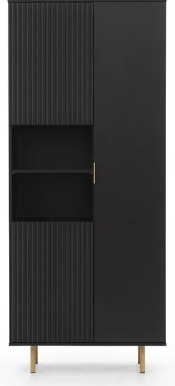 Regały Na Książki|Zestawy Mebli Do Salonu>GiB Meble Czarny regał do salonu na książki 80 cm NAMASTE