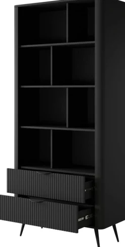 Regały Na Książki|Regały Biurowe>LASKI regał na książki do nowoczesnego salonu LEONTE czarny