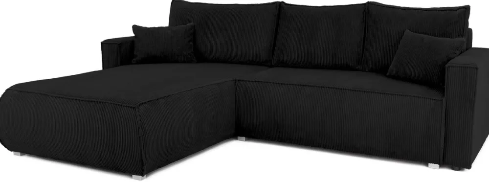 Meble Dla Dzieci|Meble Młodzieżowe>BROMARKT Czarny rozkładany narożnik z funkcją spania do salonu HAVANA