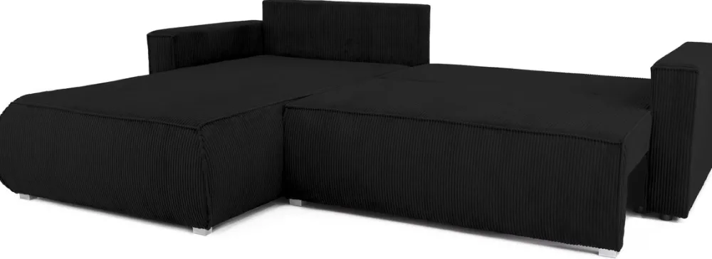 Meble Dla Dzieci|Meble Młodzieżowe>BROMARKT Czarny rozkładany narożnik z funkcją spania do salonu HAVANA