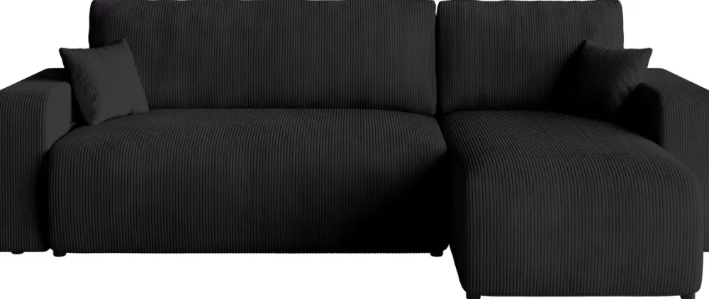 Meble Dla Dzieci|Meble Młodzieżowe>BROMARKT Czarny sztruksowy narożnik z funkcją spania PUMI