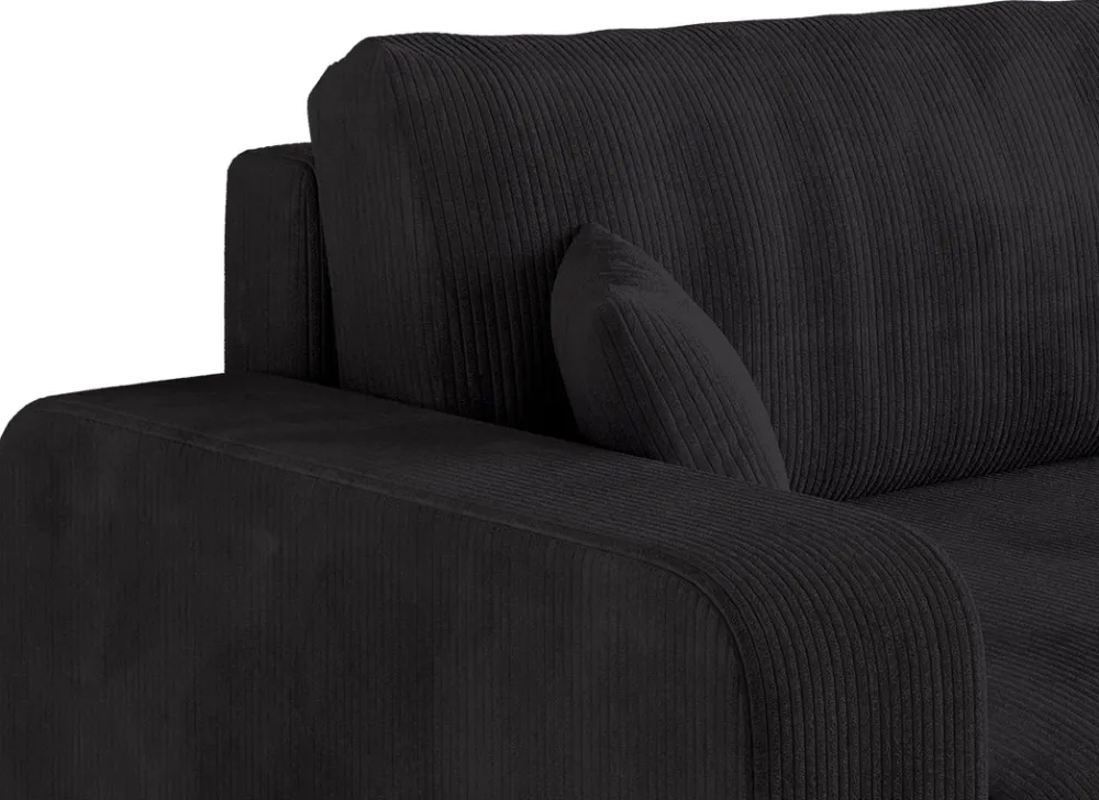 Meble Dla Dzieci|Meble Młodzieżowe>BROMARKT Czarny sztruksowy narożnik z funkcją spania PUMI