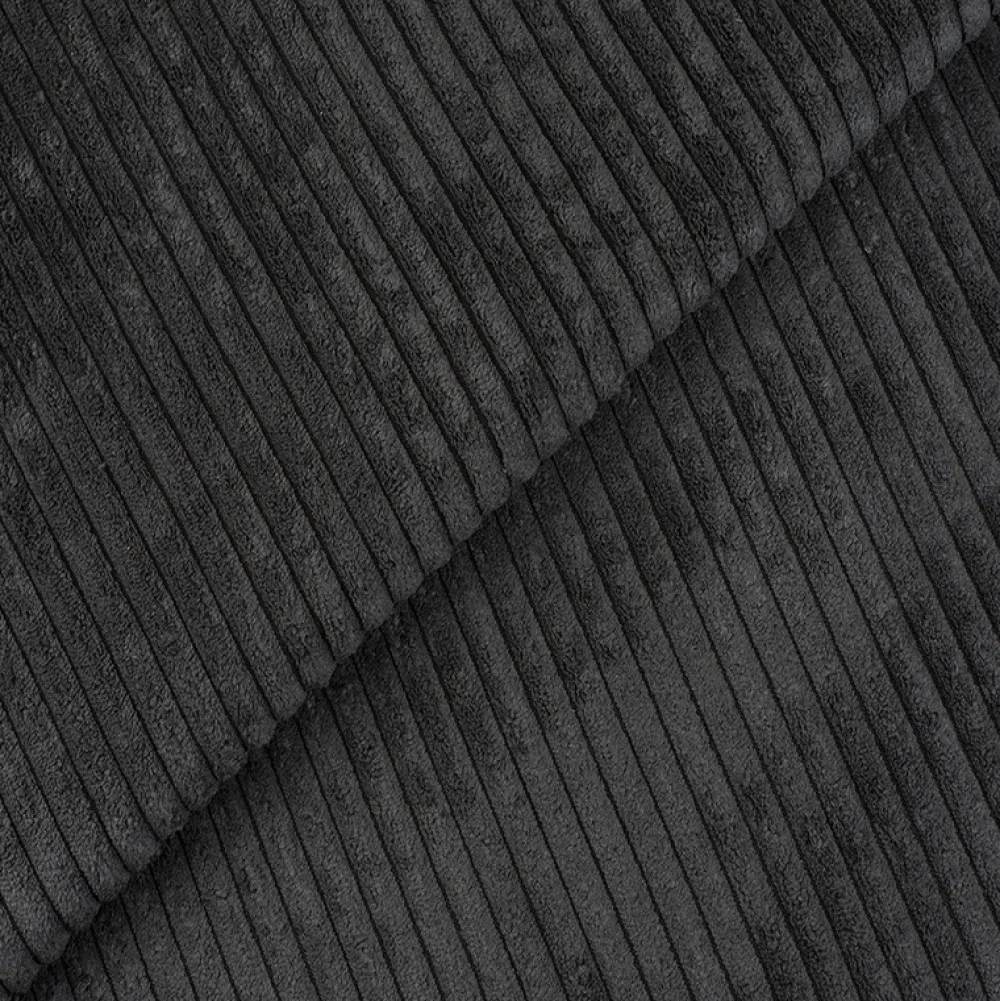 Narożniki>IZABELLA MEBLE Czarny sztruksowy narożnik z funkcją spania do salonu ATLANTIC