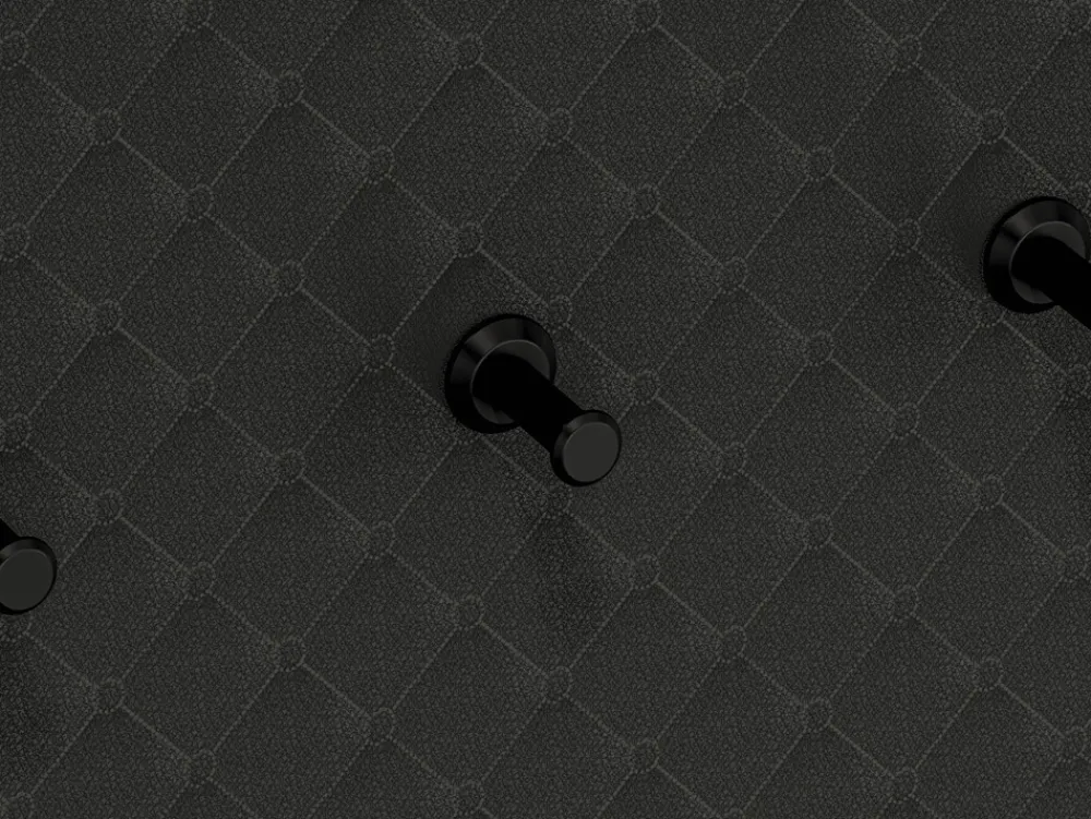 Wieszaki Do Przedpokoju>ML Meble Czarny tapicerowany wieszak ścienny NEVIO