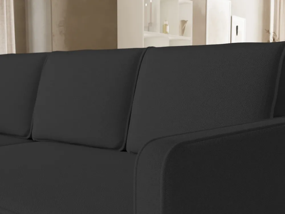 Meble Dla Dzieci|Meble Młodzieżowe>BROMARKT Czarny welurowy narożnik z funkcją spania do salonu QULIO