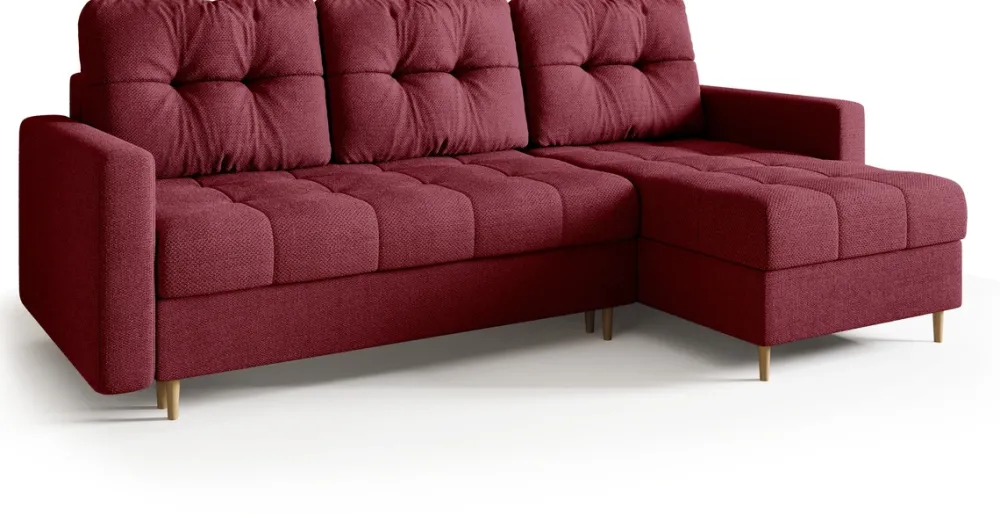 Meble Dla Dzieci|Meble Młodzieżowe>BROMARKT Czerwony narożnik z funkcją spania i pojemnikiem na pościel LIZBONA