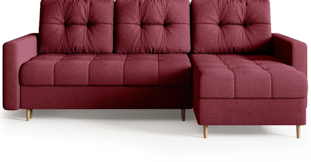 Meble Dla Dzieci|Meble Młodzieżowe>BROMARKT Czerwony narożnik z funkcją spania i pojemnikiem na pościel LIZBONA