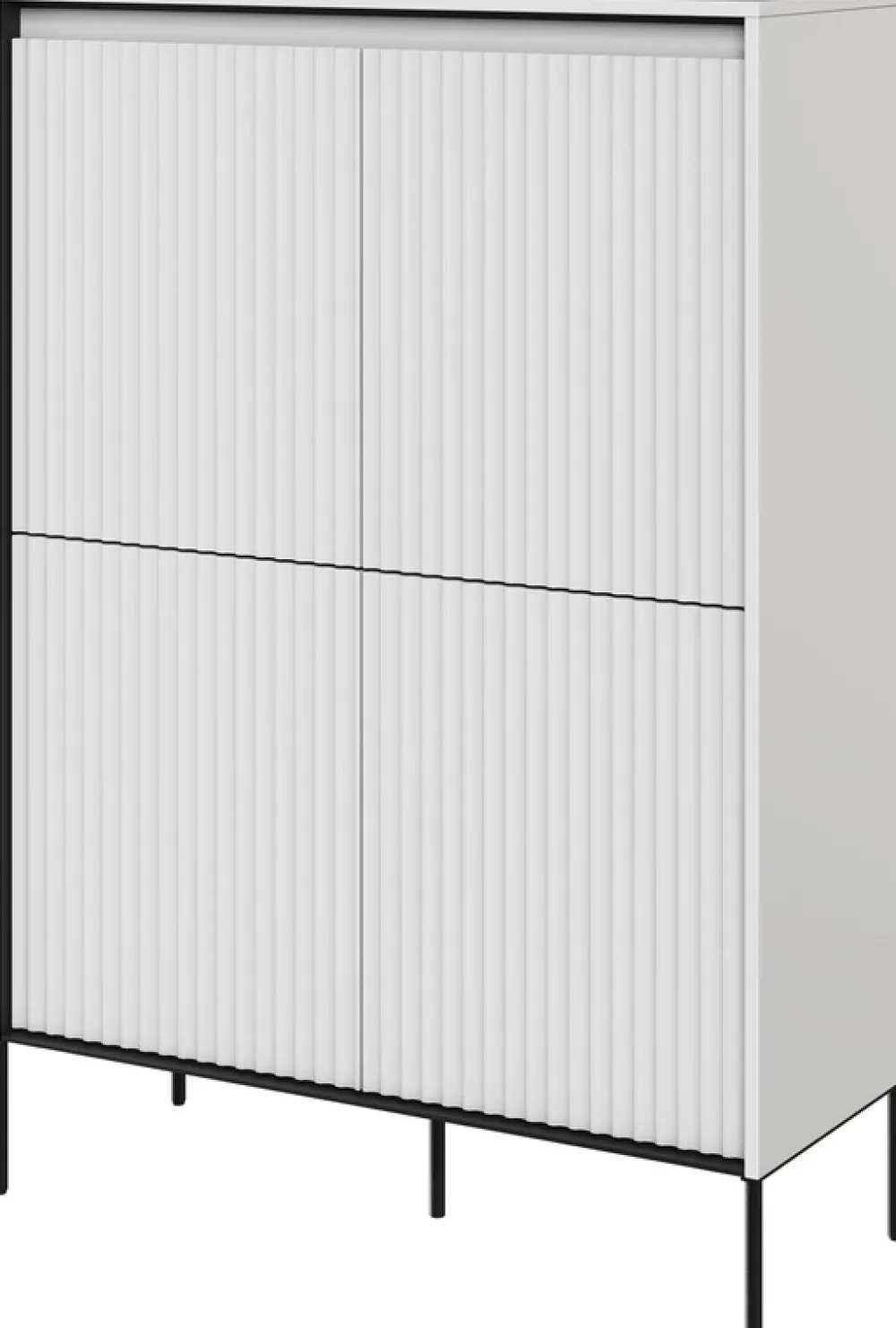 Komody>lenart. Czterodrzwiowa komoda do salonu z frezowanymi frontami TREND