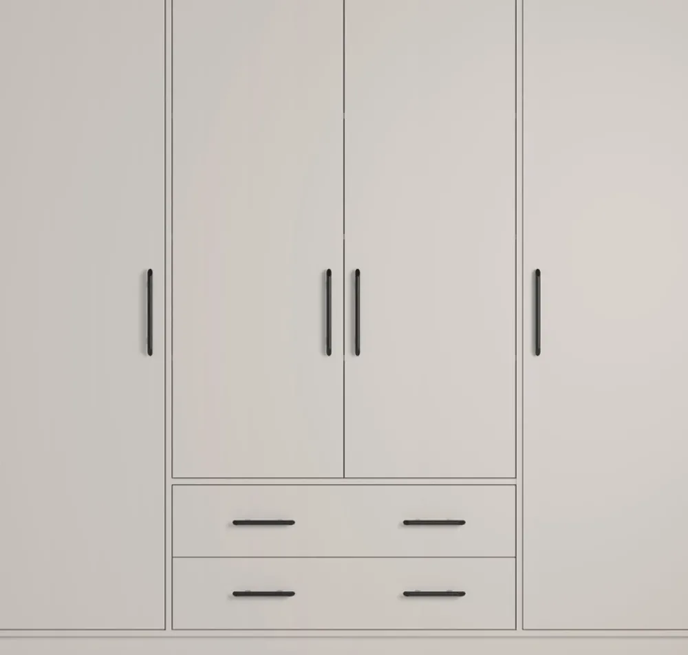 Garderoby|Meble Dla Dzieci>MEBLAR Czterodrzwiowa szafa z półkami do garderoby SEVAS szuflady kaszmir