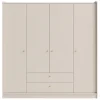 Meble Młodzieżowe|Zestawy Mebli Do Salonu>MEBLAR Czterodrzwiowa szafa z szufladami do sypialni beż piaskowy GAVIA