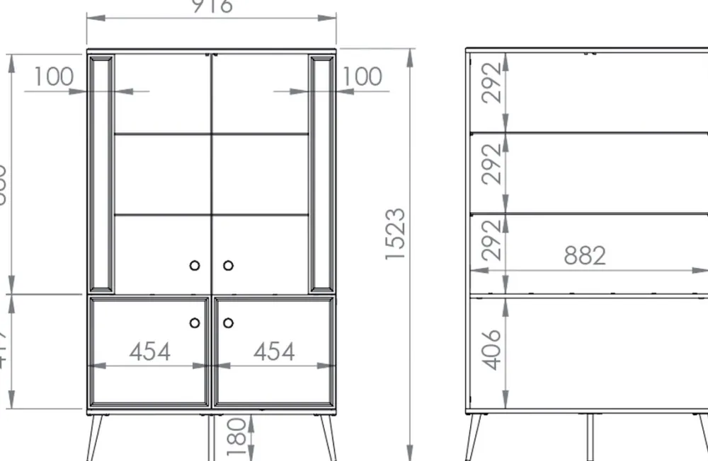 Zestawy Mebli Do Salonu|Witryny>ML Meble Czterodrzwiowa witryna do salonu GOLDIN biały połysk
