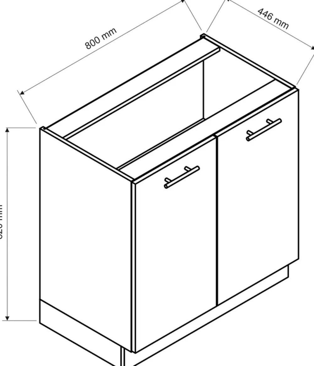 Meble Kuchenne|Szafki>Stolkar Dolna nowoczesna dwudrzwiowa szafka kuchenna 80 cm BRIT