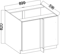 Meble Kuchenne></noscript>Lempert Dolna szafka kuchenna narożna 90 cm MARGARET orzech okapi