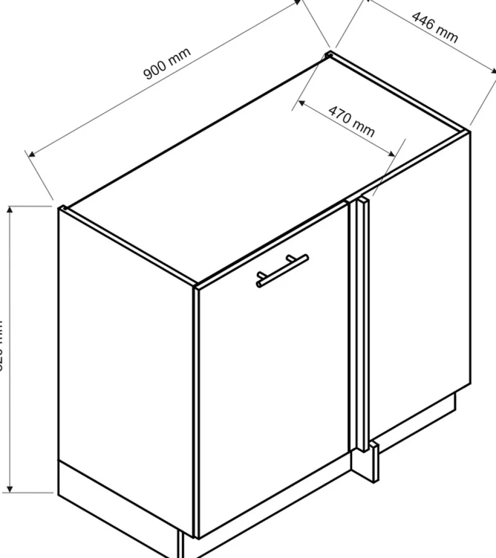 Szafki>Stolkar Dolna szafka kuchenna narożna z półką BRIT 90 cm