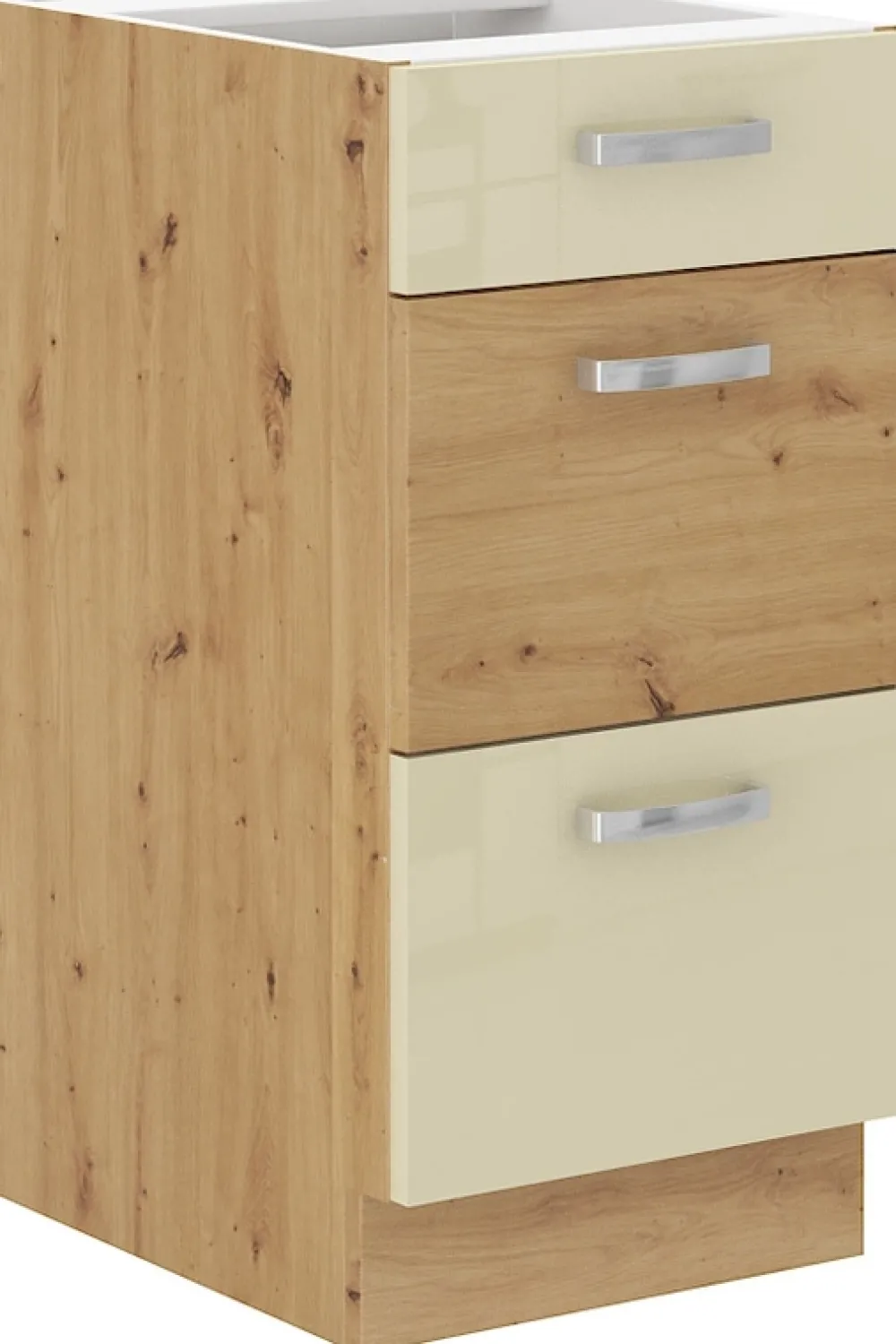 Meble Kuchenne>Lempert Dolna szafka kuchenna z szufladami kremowy 40 cm AGATA